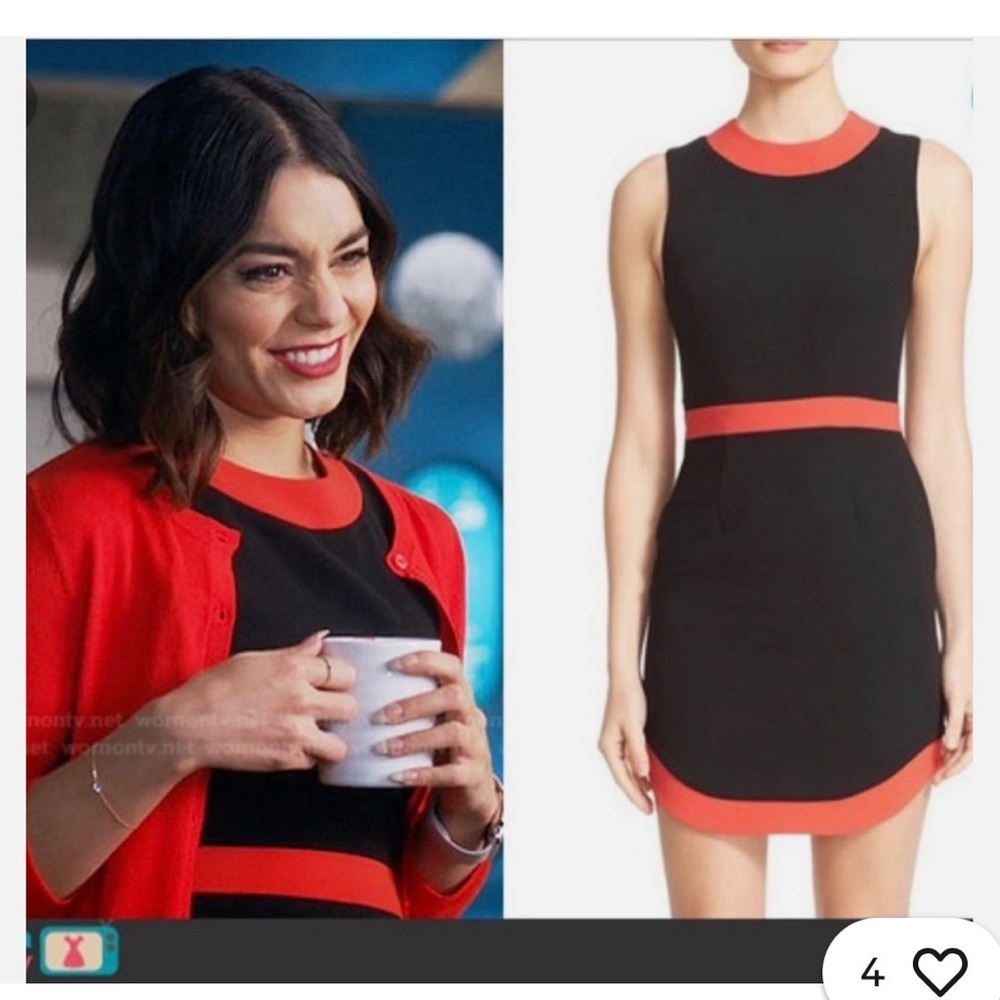 Alice and Olivia: Black and Red Sleeveless Dress - Women